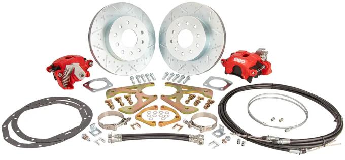 Classic Performance 11" Rear Disc Brake Wheel Kit w/ E-Brakes 62-65 Chevy II/Nova, Red Calipers, 5 x 4.75 1012RWBK-SE6265ARGXR
