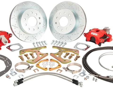Classic Performance 11" Rear Disc Brake Wheel Kit w/ E-Brakes 68-74 Nova, Red Calipers, 5 x 4.75 1012RWBK-SE-6874UGR