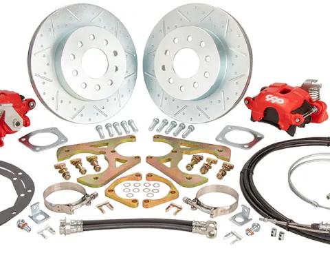 Classic Performance 11" Rear Disc Brake Wheel Kit w/ E-Brakes 68-74 Nova, Red Calipers, 5 x 4.75 1012RWBK-SE-6874XDR