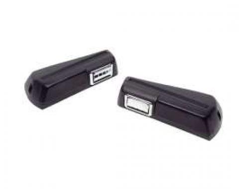 Chevelle Armrest Pad & Base Set, Rear, Black, With Ashtray & Without Chrome Trim, 2-Door Coupe, 1968-1969