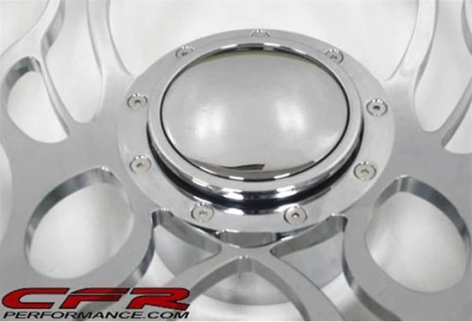 CFR Performance 1967-1994 Chevy/GM Smooth Chrome Aluminum Steering Wheel Horn Button - 9 Hole HZ-5500-1-C