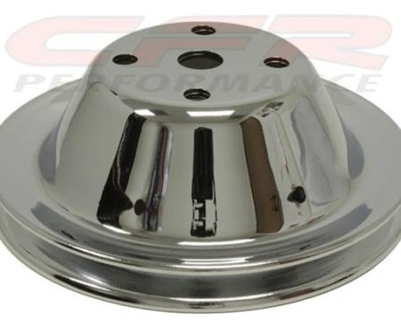 CFR Performance 1969-85 Chevy Small Block Chrome Steel Water Pump Pulley - Long (1 Groove) HZ-9604