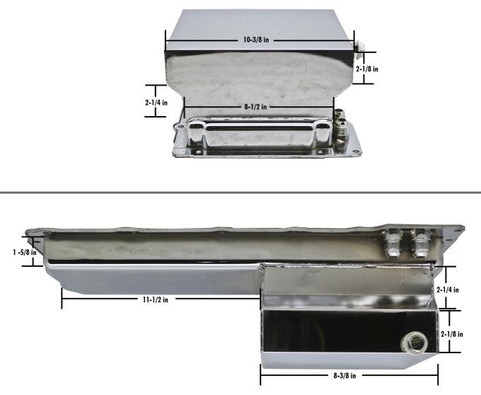 CFR Performance Steel Oil Pan 7-Quart Rear Sump Fits 1965-72 Chevy GM LS Engines with 90&deg; Fitting HZ-9734