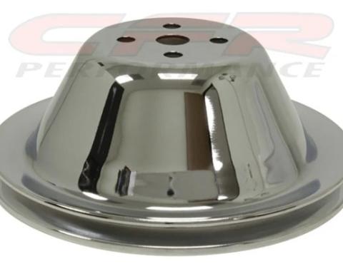 CFR Performance 1955-68 Chevy Small Block Chrome Steel Water Pump Pulley - Short (1 Groove) HZ-9600
