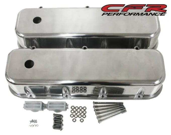 CFR Performance Aluminum Valve Covers with Bolt Kit Fits 1965-1995 Big Block Chevy BBC 396-502 - Tall - Smooth - Polished HZ-8051-POL