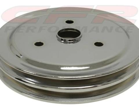 CFR Performance 1955-68 Chevy Small Block Chrome Steel Crankshaft Pulley - Short (2 Groove) HZ-9603
