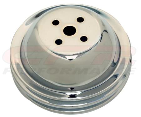 CFR Performance 1955-68 Chevy Big Block Chrome Steel Water Pump Pulley - 2 Groove (Short) HZ-9815