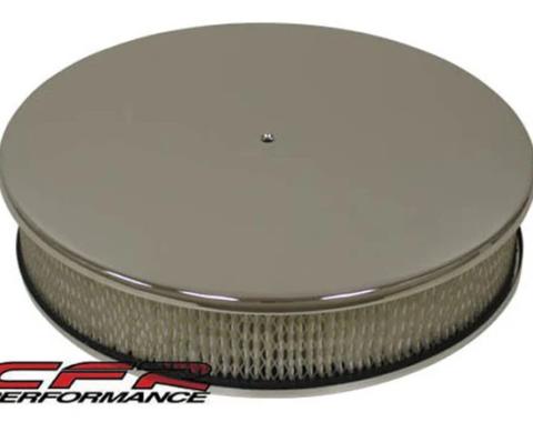 CFR Performance 1937-2027 GM/Ford/Mopar 14" Round Chrome Aluminum Air Cleaner - Smooth HZ-6801-C