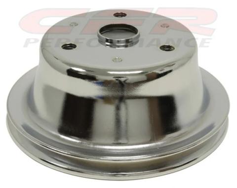 CFR Performance 1969-85 Chevy Small Block Chrome Steel Crankshaft Pulley - Long (1 Groove) HZ-9606