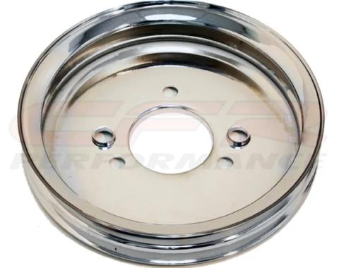 CFR Performance 1955-68 Chevy Big Block Chrome Steel Crank Pulley - 2 Groove (Short) HZ-9816