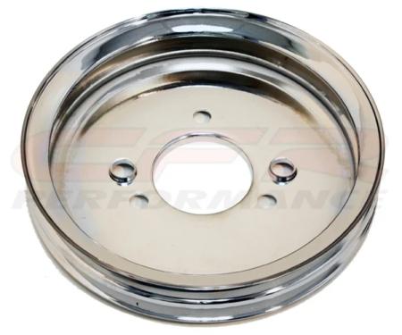 CFR Performance 1955-68 Chevy Big Block Chrome Steel Crank Pulley - 2 Groove (Short) HZ-9816