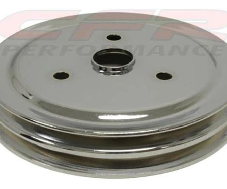CFR Performance 1955-68 Chevy Small Block Chrome Steel Crankshaft Pulley - Short (2 Groove) HZ-9603