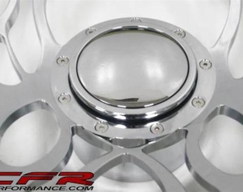 CFR Performance 1967-1994 Chevy/GM Smooth Chrome Aluminum Steering Wheel Horn Button - 9 Hole HZ-5500-1-C