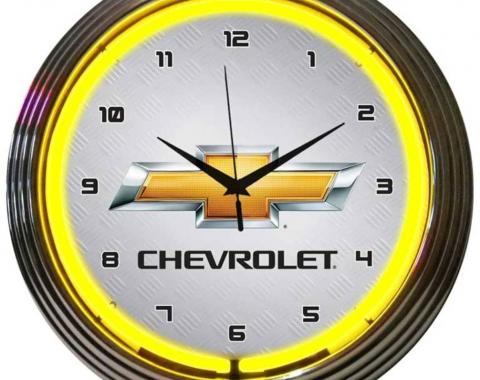 Neonetics Neon Clocks, Gm Chevrolet Yellow Neon Clock