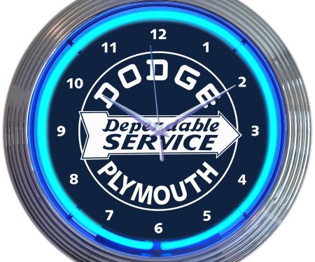 Neonetics Neon Clocks, Dodge Dependable Service Neon Clock