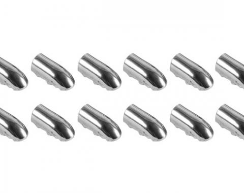 1966-1972 GM Car 12 Piece Chrome Piping Bucket Seat Strip End Caps