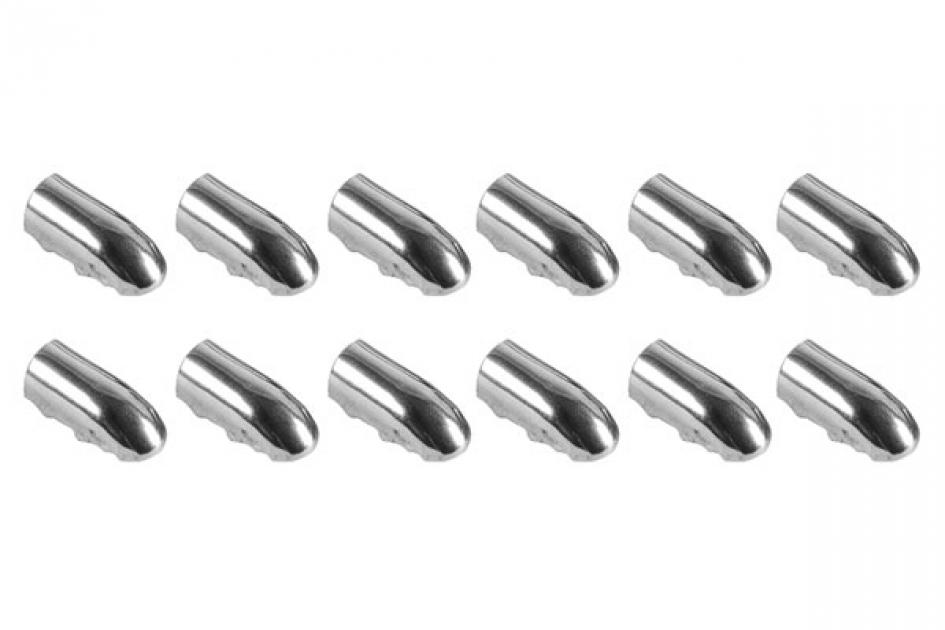 Set Of 12 Chrome Bullet Seat Back & Apron End Caps For 1966-1972 GM Bucket Seats