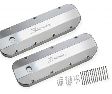 Holly Sniper EFI Valve Cover, Fabricated Aluminum, BBC, Natural Anodized 890002