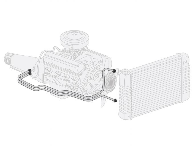 Right Stuff 1966-67 Chevrolet Chevy II, Pre-Bent OE Steel Transmission Cooler Line XTC6603