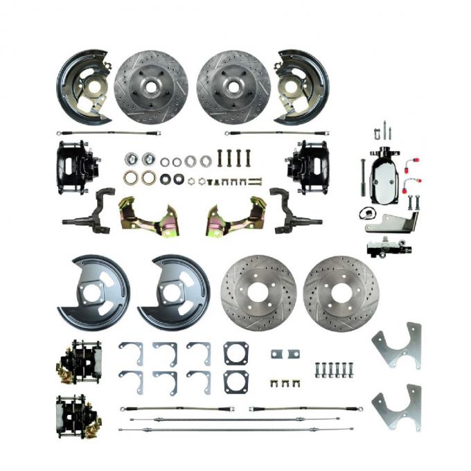 Right Stuff 1968-1974 GM F/X-Body, Staggered Shocks, 4-Wheel Manual Disc Brake Conversion AFXSD45CSX
