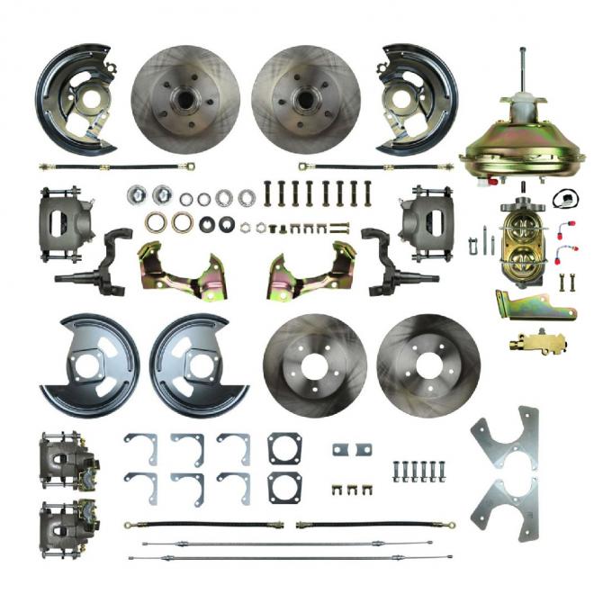 Right Stuff 1967-74 GM A/F/X-Body, Staggered, 4- Wheel Power 2" Drop Disc Brake Conversion AFXDC45D