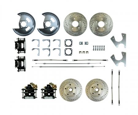 Right Stuff 69-74 GM F/X-Body, 4-Wheel W/Rear +2 Disc Brake Conversion Kit W/Black Calipers F69RD05S