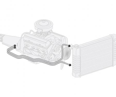 Right Stuff 1974 Chevrolet Nova, Pre-Bent Stainless Steel Transmission Cooler Line XTC7401S