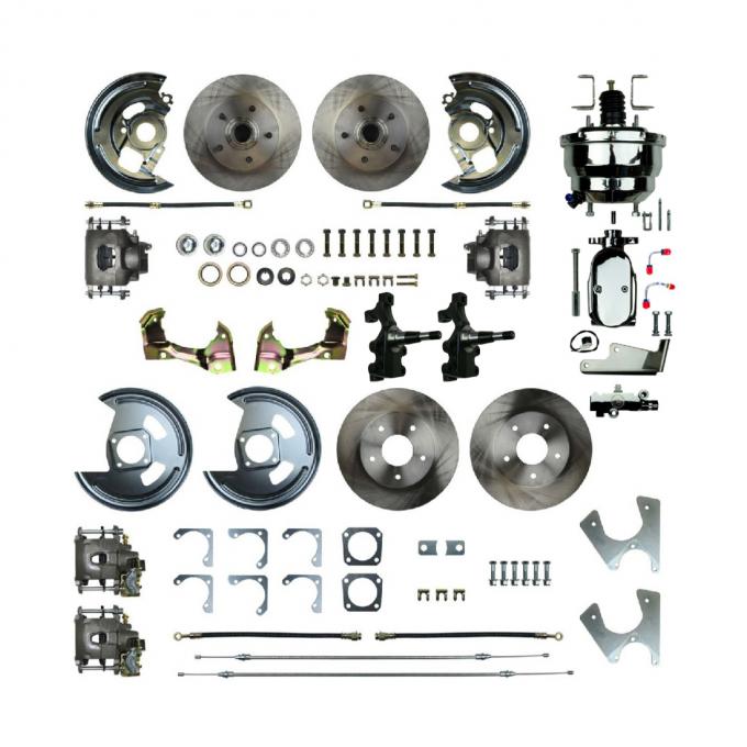 Right Stuff 1967-74 GM A/F/X-Body, Staggered, 4- Wheel Power 2" Drop Disc Brake Conversion AFXDC45DX