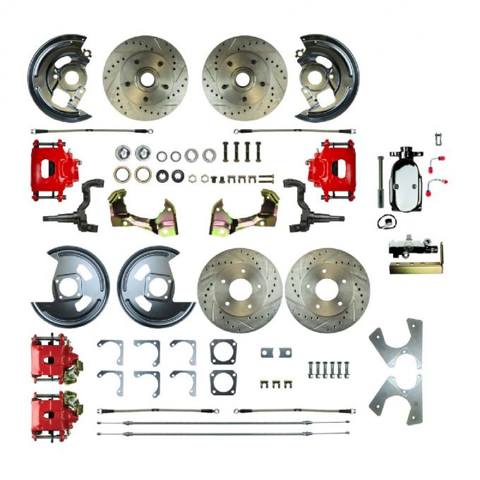 Right Stuff 1962-67 Chevrolet Chevy II, Show N Go, 4-Wheel Manual Disc Brake Conversion AFXSD43CZX