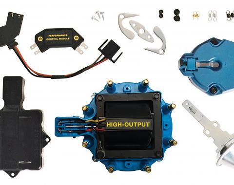 Proform Engine Distributor Tune-Up Kit, Fits GM HEI V8 Dist w/Internal Coil, Blue Cap 66945BC