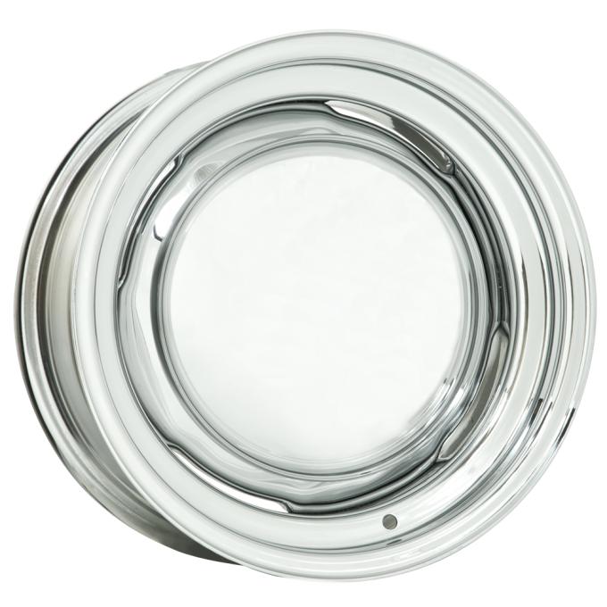Wheel Vintiques 15x5 OE Ford/Chevy Chrome 5x4.5" bolt 3" backspace 64-551203A