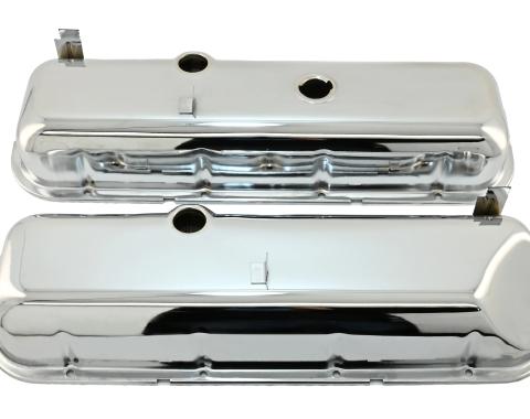 CFR Performance Steel OEM-Style Short Valve Covers Fits 1965-1972 Chevy BB 396-427-454 - Recessed Corner - 1-2 Holes HZ-9504