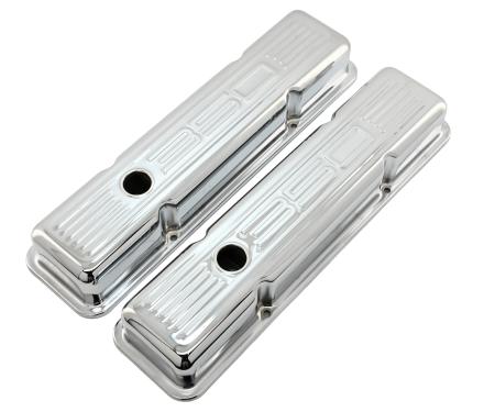 CFR Performance Steel Valve Covers for 1958-1986 Chevy Small Block 283-305-327-350 - Short Style - Stamped 350 Logo with Ball Mill HZ-9842