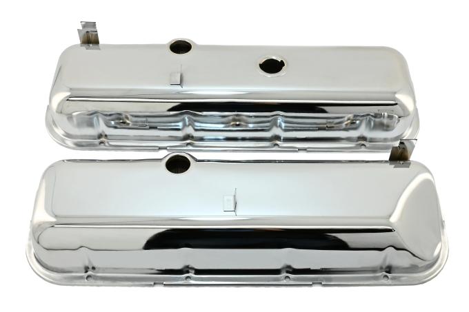 CFR Performance Steel OEM-Style Short Valve Covers Fits 1965-1972 Chevy BB 396-427-454 - Recessed Corner - 1-2 Holes HZ-9504