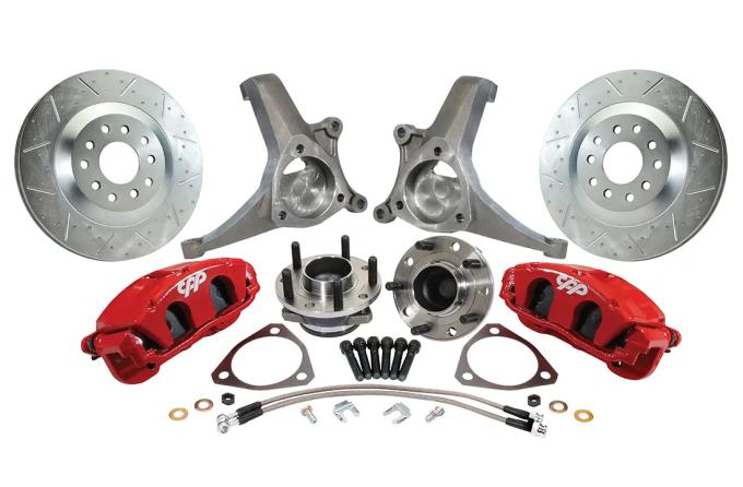 Classic Performance Corvette Style Front Disc Brake Kit with C7 Hubs W/ Stock Height Spindles, 1970-81 Camaro, 75-79 Nova 7081SWBK-SC7R