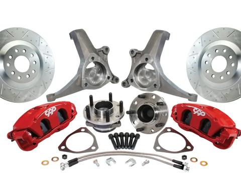 Classic Performance Corvette Style Front Disc Brake Kit with C7 Hubs W/ Stock Height Spindles, 1970-81 Camaro, 75-79 Nova 7081SWBK-SC7R