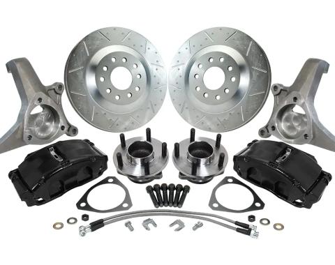 Classic Performance Corvette Style Front Disc Brake Kit with C7 Hubs W/ Stock Height Spindles, 1970-81 Camaro, 75-79 Nova 7081SWBK-SC7B