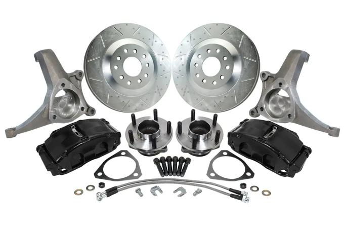 Classic Performance Corvette Style Front Disc Brake Kit with C7 Hubs W/ Stock Height Spindles, 1970-81 Camaro, 75-79 Nova 7081SWBK-SC7B