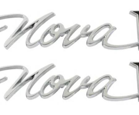 AMD Quarter Panel Emblems, Nova Chevy II, Pair, 65 Chevy II Nova T-3030