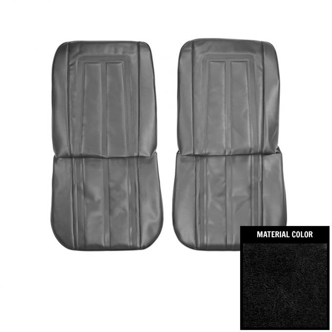 PUI Interiors 1966 Chevrolet Nova SS Black Front Bucket Seat Covers 66XS10U