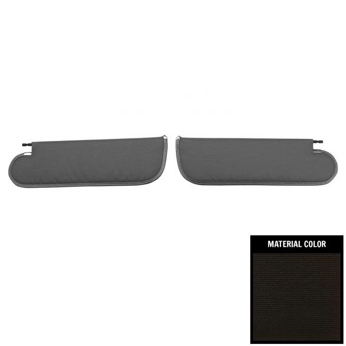 PUI Interiors 1971-1972 Chevelle/GTO/Cutlass/Skylark/Nova Black Ribbed Sun Visors SV6100RC