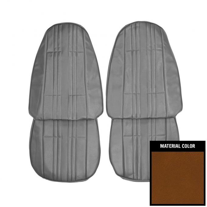 PUI Interiors 1972 Chevrolet Nova Tan Front Ralley Closed Back Bucket Seat Covers 72XS47U-1