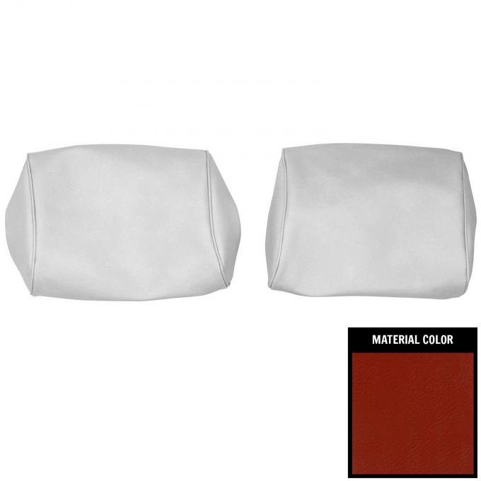 PUI Interiors 1968-72 Chevelle/GTO/Cutlass/Skylark/Nova Bright Red Bench Seat Head Rest Covers 68AH31B