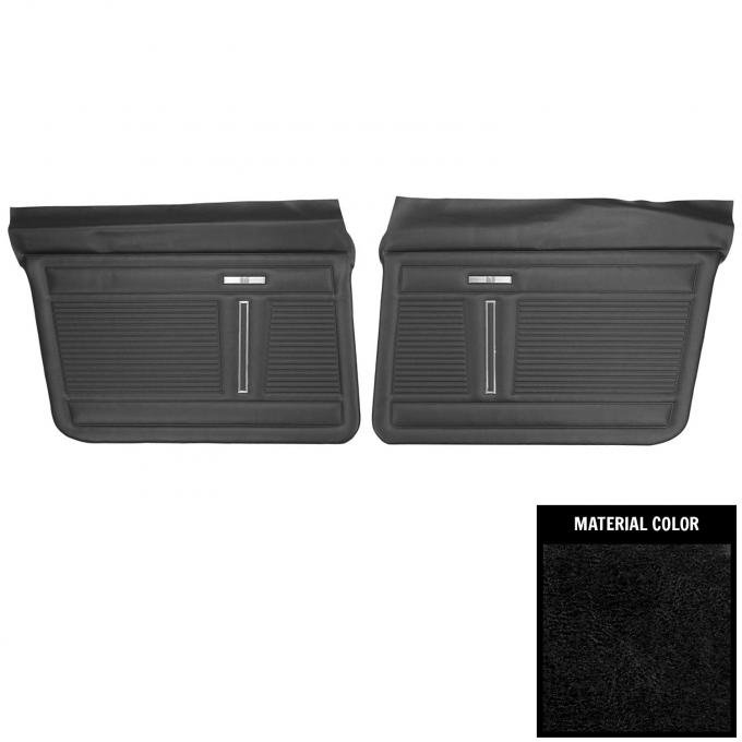 PUI Interiors 1971-1972 Chevrolet Nova 4 Door Sedan Black Front Door Panels 71XD4D10