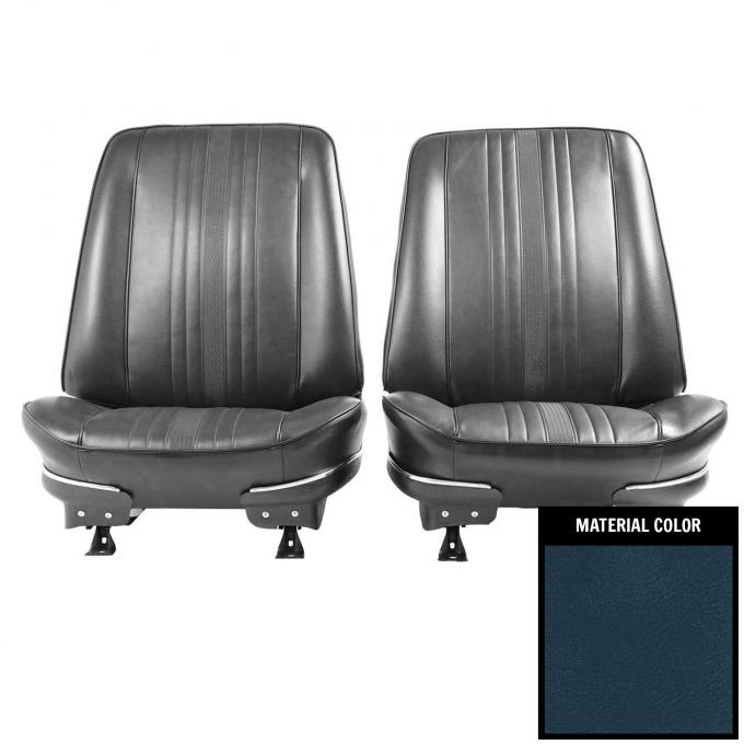 PUI Interiors 1969-1971 Chevrolet Nova Dark Metallic Blue Pre-Assembled Front Bucket Seats 69XS16U-P