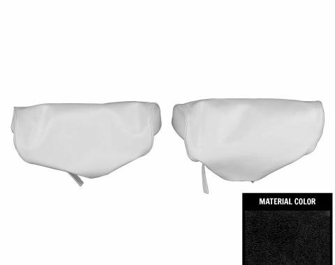 PUI Interiors 1973-1974 Chevrolet Nova Black Bench Seat Head Rest Covers 73XH10B