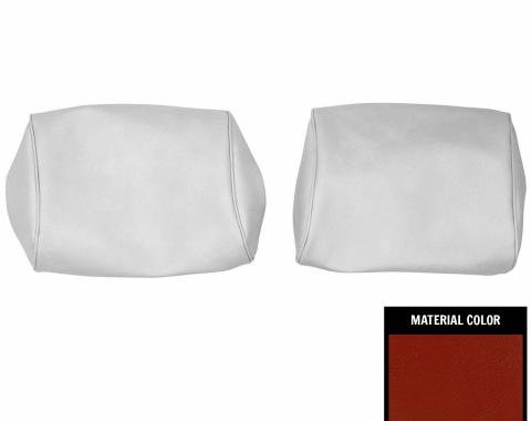 PUI Interiors 1968-72 Chevelle/GTO/Cutlass/Skylark/Nova Bright Red Bench Seat Head Rest Covers 68AH31B