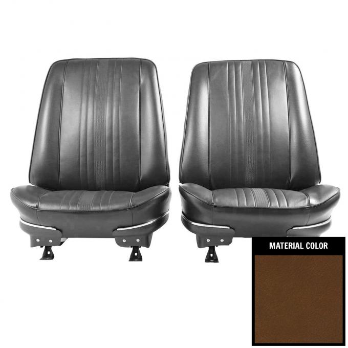 PUI Interiors 1969-1971 Chevrolet Nova Dark Saddle Pre-Assembled Front Bucket Seats 69XS42U-P