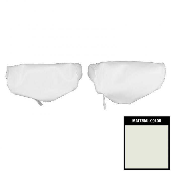 PUI Interiors 1973-1974 Chevrolet Nova White Bench Seat Head Rest Covers 73XH37B