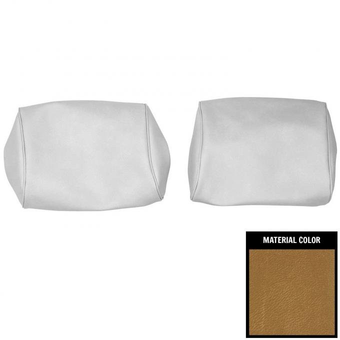 PUI Interiors 1968-1969 Chevelle/GTO/Cutlass/Skylark/Nova Gold Bucket Seat Head Rest Covers 68AH43B